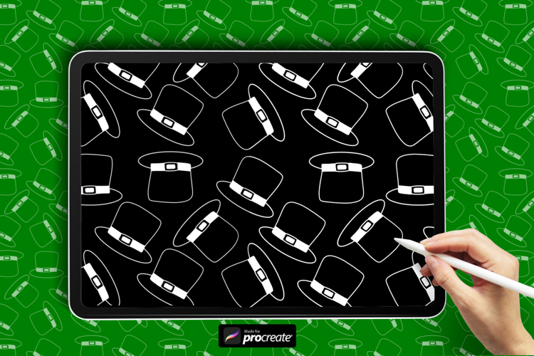 Lucky Hat Pattern Procreate Brush - Lucky St. Patrick’s