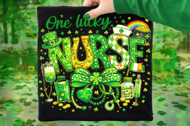 One Lucky Nurse PNG, St Patricks Day Nurse PNG, Lucky Nurse
