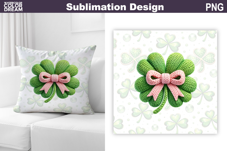 St. Patricks Day Pillow Design | Lucky Clover Sublimation
