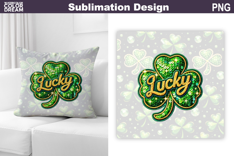 St. Patricks Day Pillow Design | Lucky Clover Sublimation