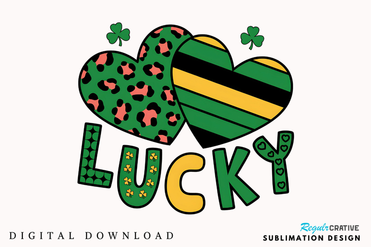 Lucky Saint Patrick PNG, St Patrick Lucky Leopard Heart PNG