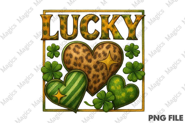 Lucky St. Patricks Day Hearts Png