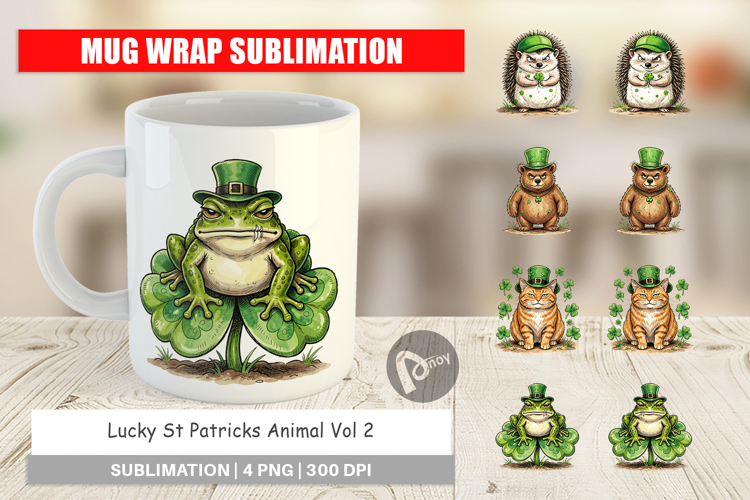 Lucky St Patricks Animal Mug Wrap