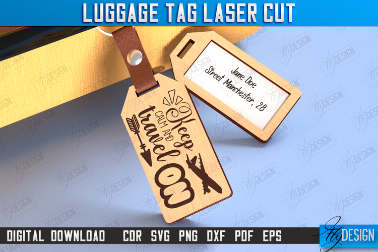 Personalized Luggage Tag Laser Cut | Travel Bag Tag | CNC