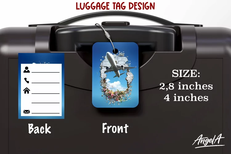 Sublimation luggage tag / bag tag / aircraft png