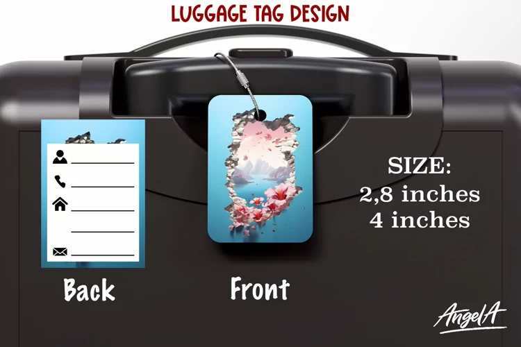 Sublimation luggage tag / bag tag / travel / nature scene
