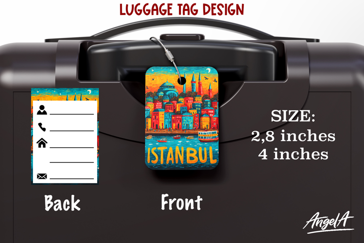 Luggage tag Sublimation Groovy Summer Travel Label Turkey