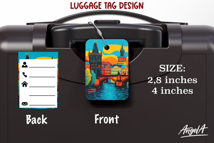 Luggage tag Sublimation Groovy Summer Europa Travel Label
