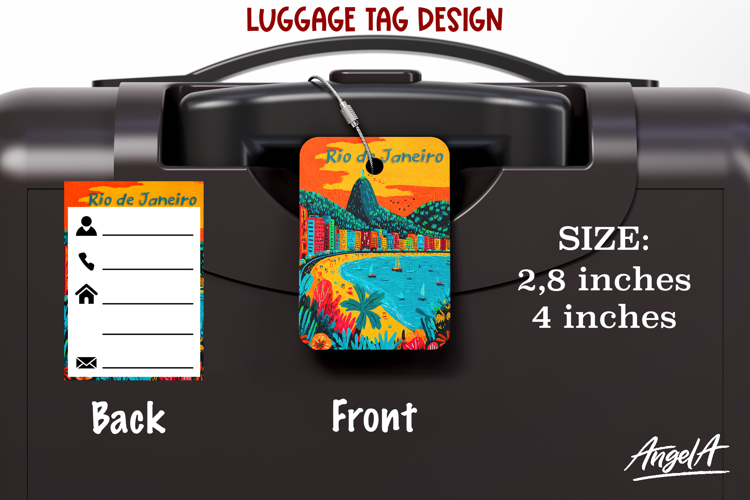 Luggage tag Sublimation Groovy Summer Brazil Travel Label