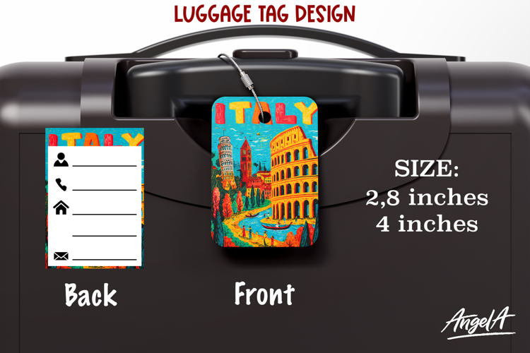 Luggage tag Sublimation Summer Travel Label Italy Europe