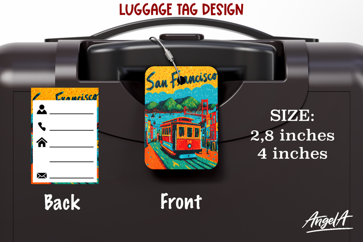 Luggage tag Sublimation Summer Travel Label San Francisco