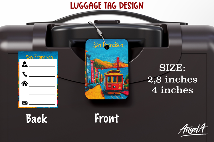 Luggage tag Sublimation Summer Travel Label San Francisco