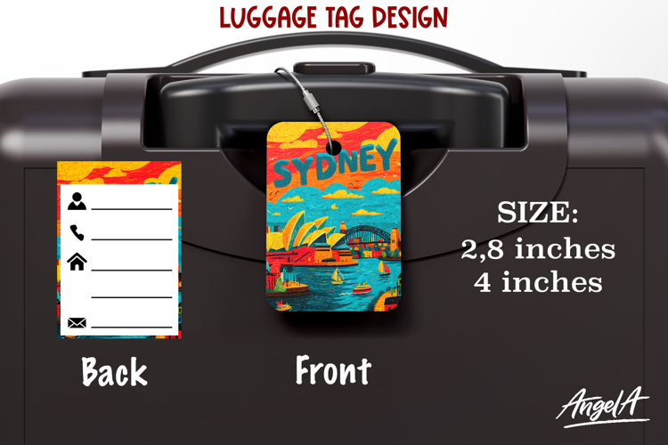 Luggage tag Sublimation Groovy Summer Travel Label Sydney