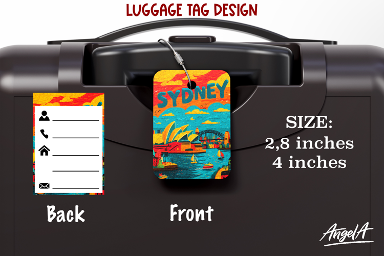 Luggage tag Sublimation Groovy Summer Travel Label Sydney