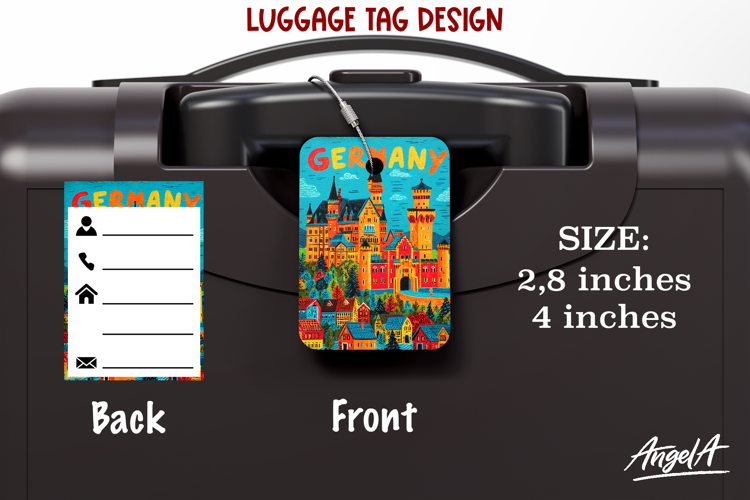 Luggage tag Sublimation Groovy Summer Germany Travel Label