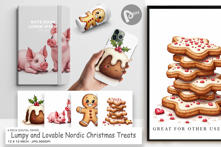 Nordic Christmas Treats Digital Paper