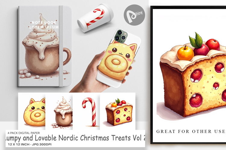 Nordic Christmas Treats Digital Paper