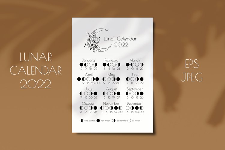 Free Printable 2022 Calendar With Moon Phases Printable Word Searches