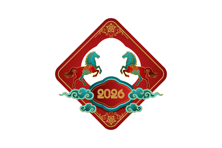 Lunar new year horse chinese zodiac sign creative design