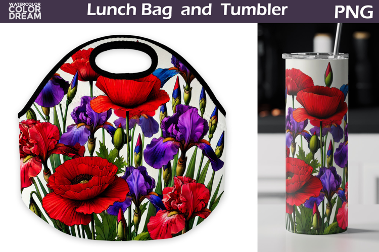 Wildflowers Lunch Bag | Poppy Tumbler Wrap