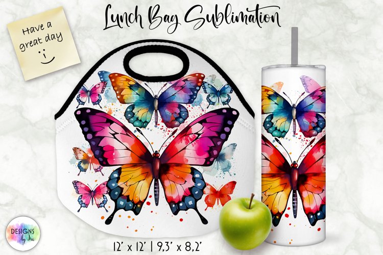 Butterfly Lunch Bag Sublimation | Watercolour Butterfly PNG