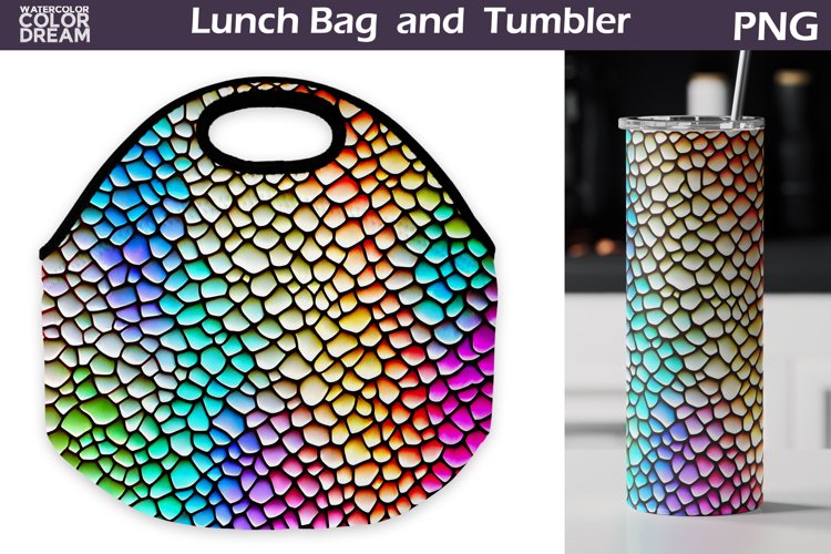 Rainbow Lunch Bag Sublimation | Scales Skinny Tumbler