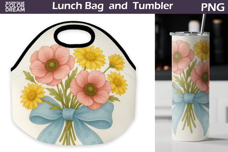 Wildflowers r Lunch Bag | Floral Tumbler Wrap