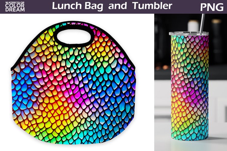 Rainbow Lunch Bag Sublimation | Scales Skinny Tumbler