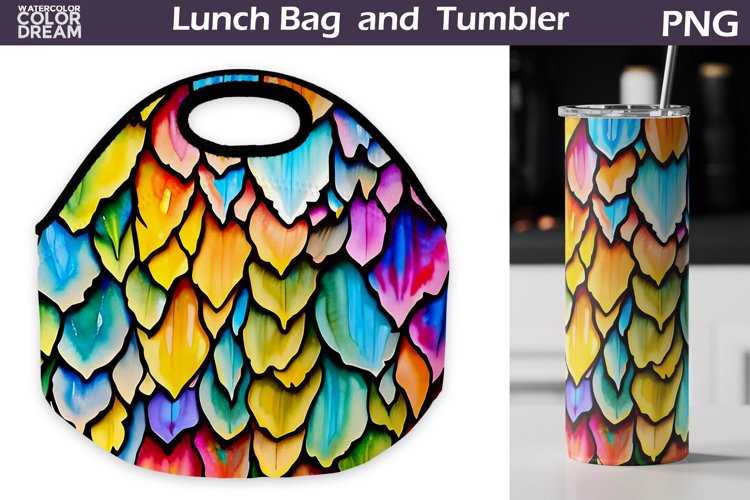 Rainbow Lunch Bag Sublimation | Scales Skinny Tumbler