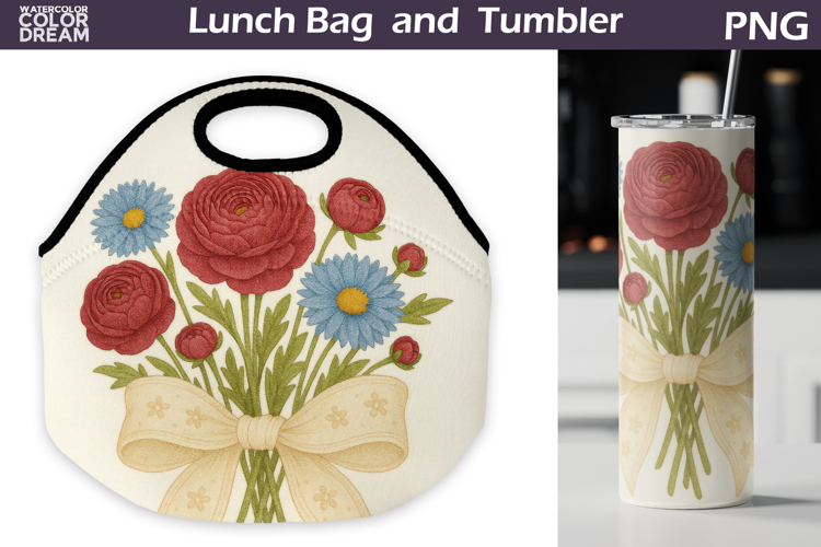 Wildflowers r Lunch Bag | Floral Tumbler Wrap