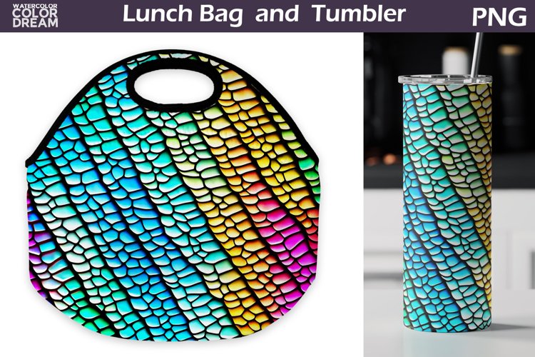 Rainbow Lunch Bag Sublimation | Scales Skinny Tumbler