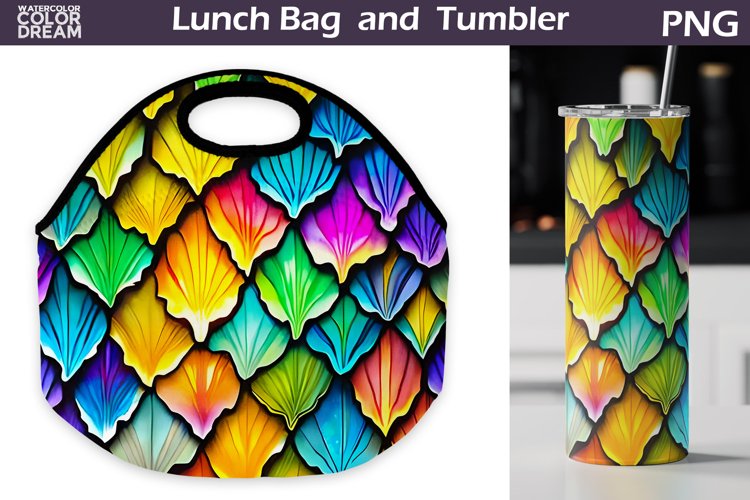 Rainbow Lunch Bag Sublimation | Scales Skinny Tumbler