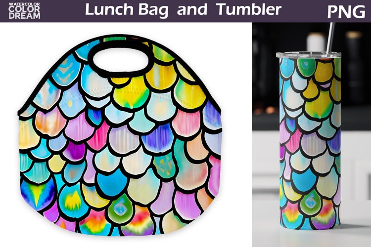 Rainbow Lunch Bag Sublimation | Scales Skinny Tumbler