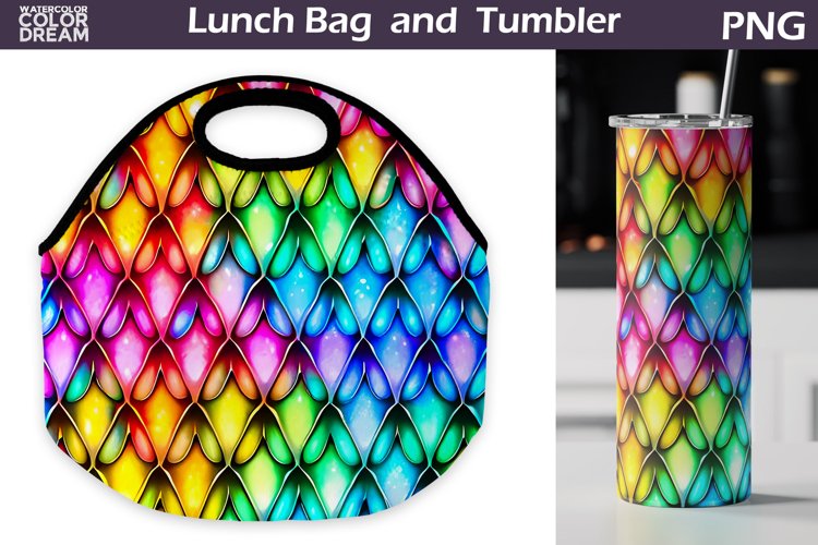 Rainbow Lunch Bag Sublimation | Scales Skinny Tumbler