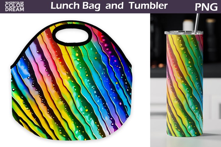 Rainbow Lunch Bag Sublimation | Scales Skinny Tumbler