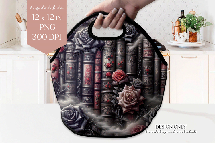 Gothic Book Lunch Bag PNG Sublimation