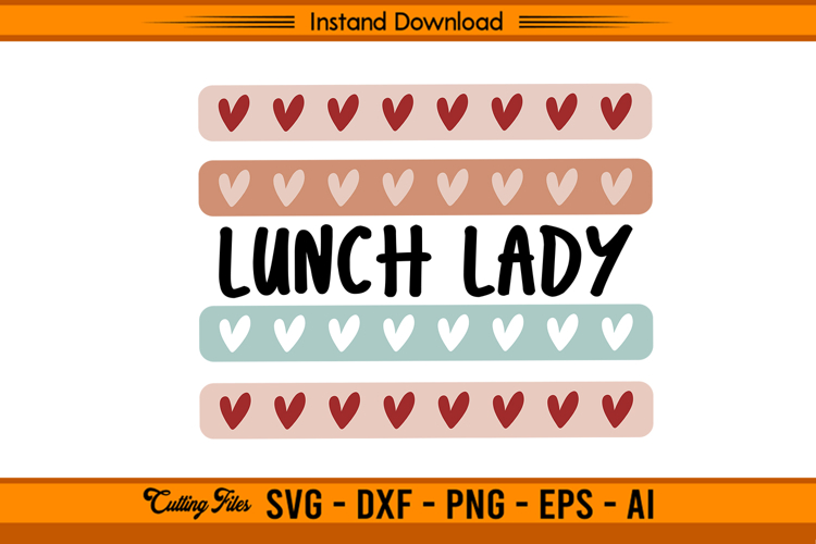 Lunch Lady Hearts SVG Cute School Kitchen Design