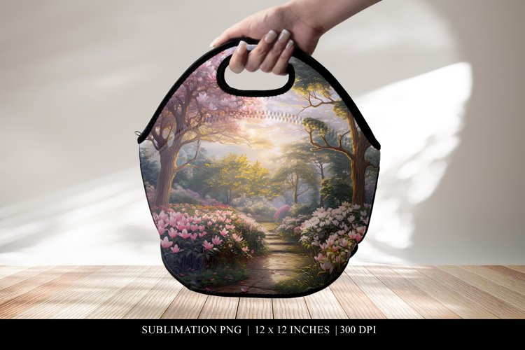 Enchanted Garden Floral Lunch Bag Sublimation Design