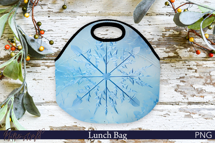 Lunch Bag Design | Winter | Frost Patterns | Snowflake PNG