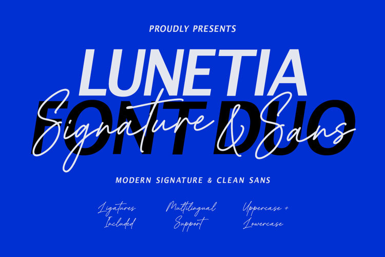 Lunetia Font Duo Modern Signature Clean Sans example image 1