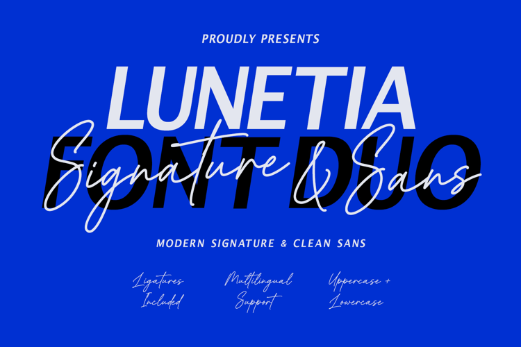 Lunetia Font Duo Modern Signature Clean Sans