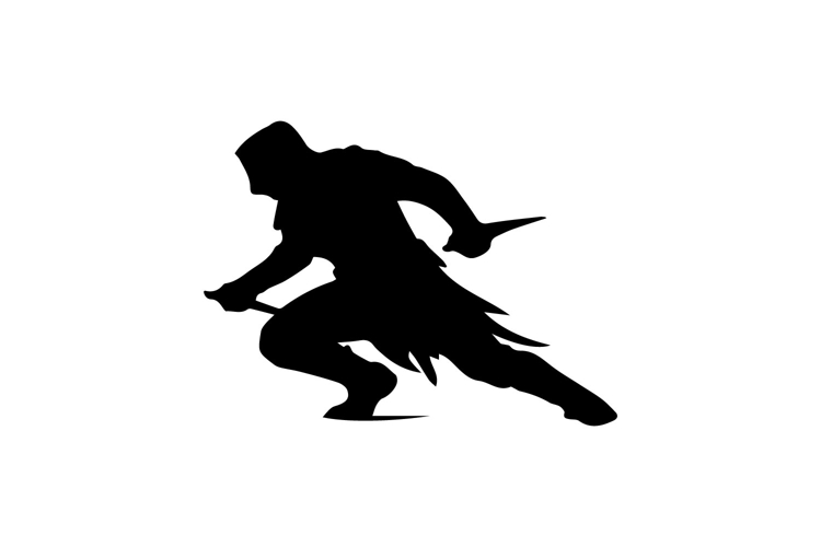 Lunging Assassin Silhouette Illustration Design