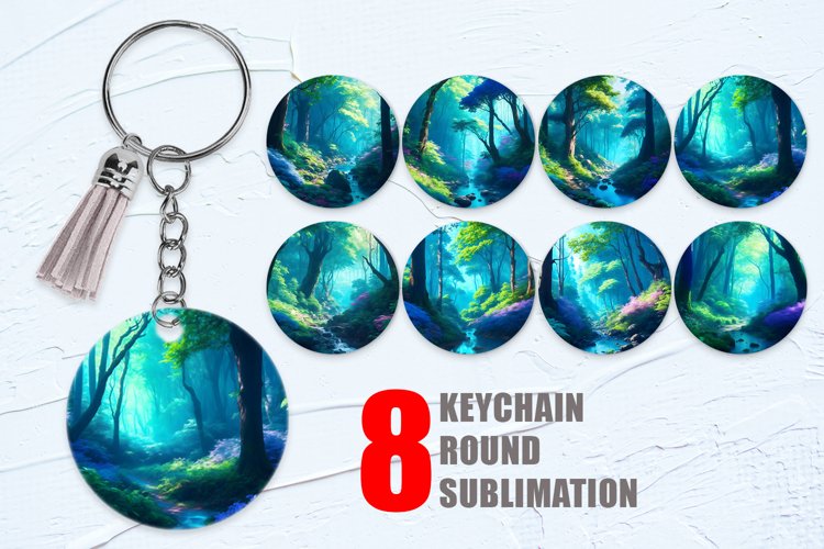 Lush Forest Background Keychain | Keyring