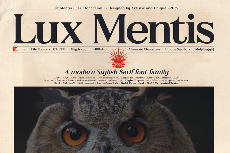 Lux Mentis - Serif Font Family