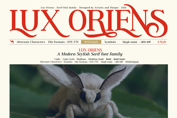 Lux Oriens - Serif Font Family