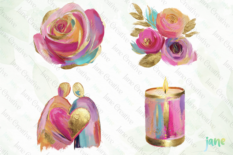 Luxurious Abstract Valentine Cliparts