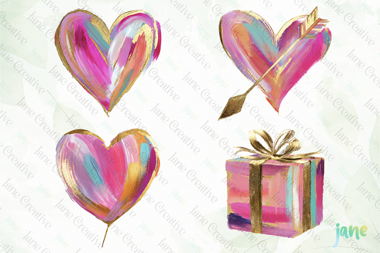 Luxurious Abstract Valentine Cliparts