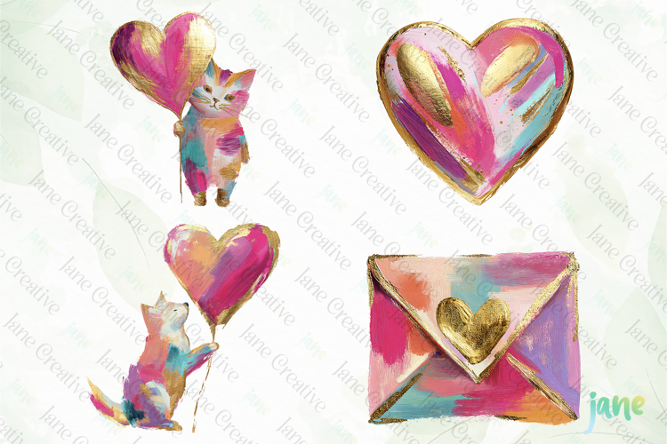 Luxurious Abstract Valentine Cliparts