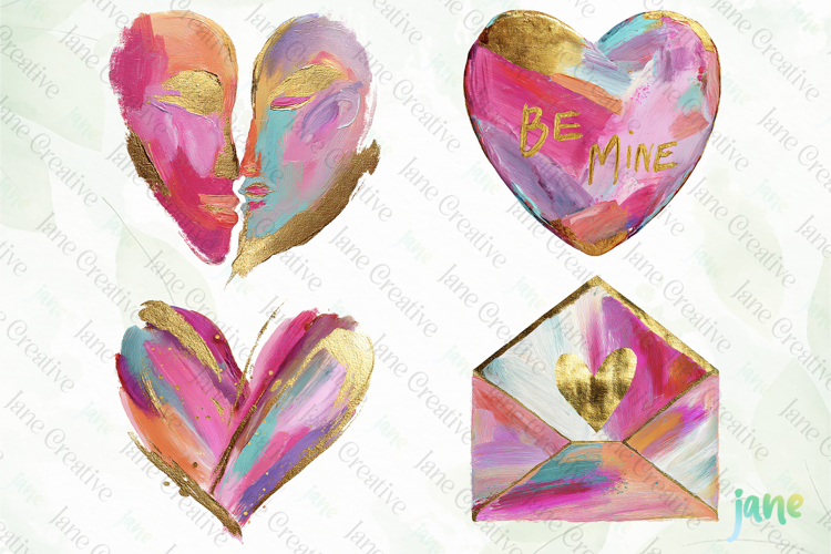 Luxurious Abstract Valentine Cliparts