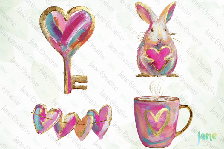 Luxurious Abstract Valentine Cliparts